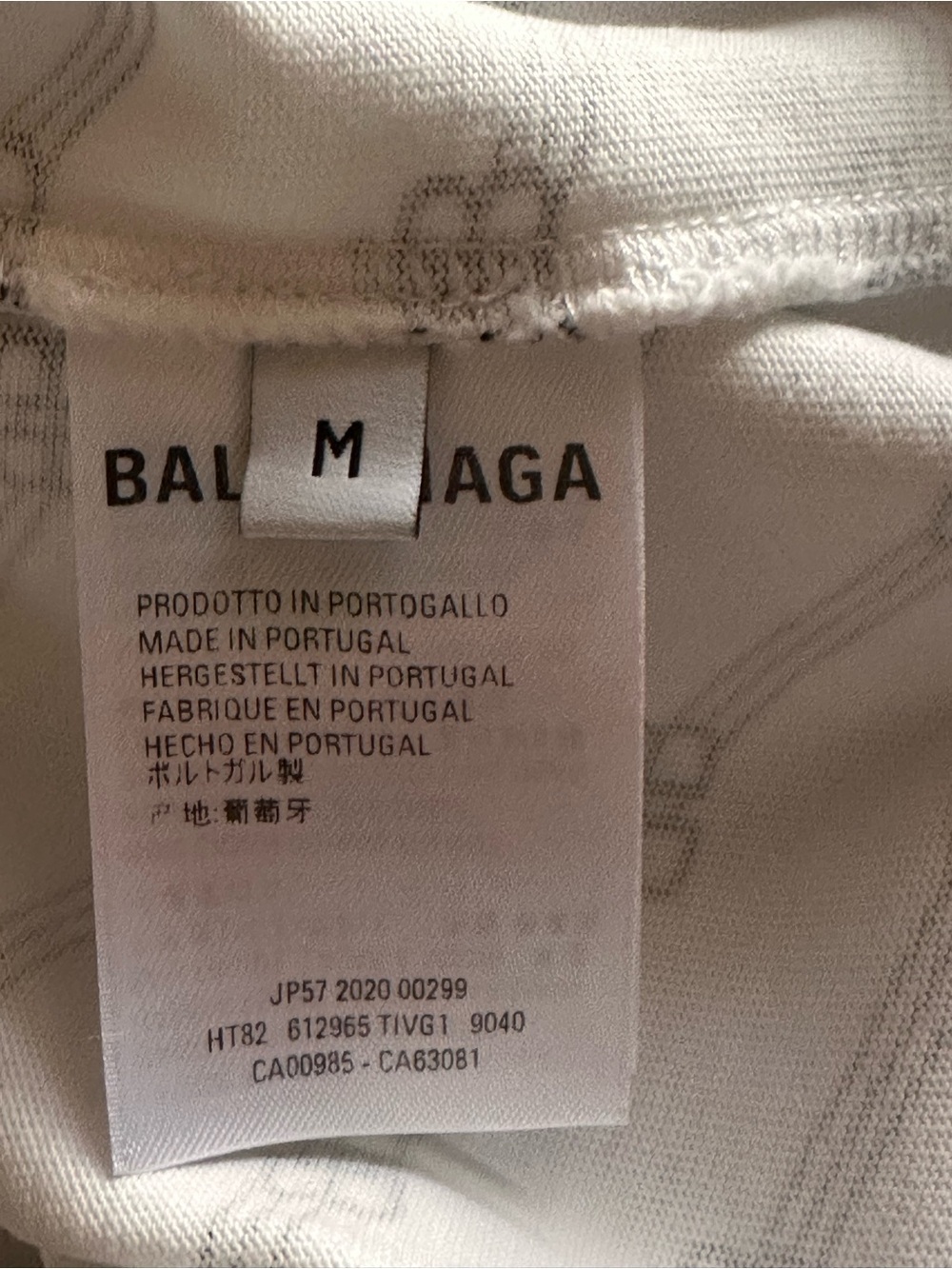 Balenciaga White Tee with Black Interlocking BB Pattern - Picture 10 of 12